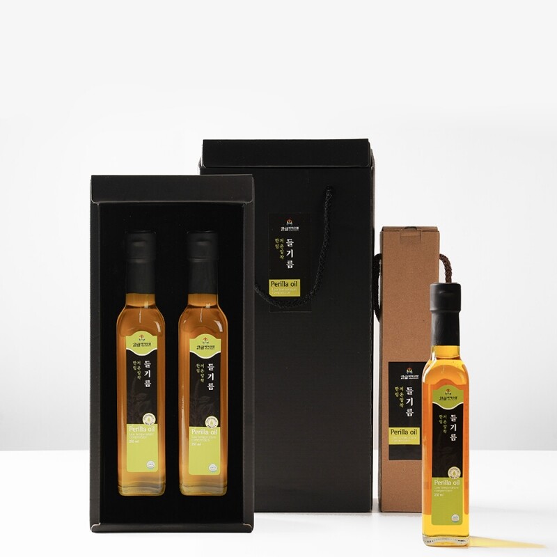 한림바이오팜,전국1위 청정 고성 저온압착 들기름 선물 세트 250ml 2병 한림바이오팜